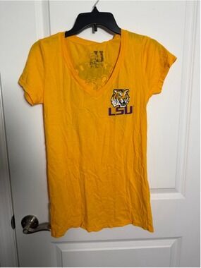 My U Yellow LSU Tigers Short Sleeve V-Neck Tee L
